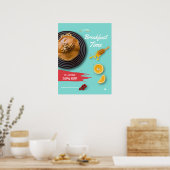 Ontbijtuitverkoop, Coffee Shop Ontbijtmenu Poster (Keuken)