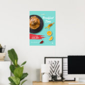 Ontbijtuitverkoop, Coffee Shop Ontbijtmenu Poster (Thuiskantoor)
