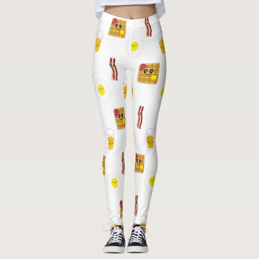 ontbijtvoeding, broedeieren, wafels, bacteriën leggings (Voorkant)
