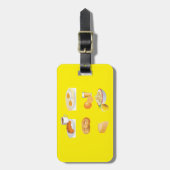 Ontbijtvoeding Koffie, Croissant, Eieren, Bagels Bagagelabel (Voorkant verticaal)