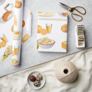Ontbijtvoeding Koffie, Croissant, Eieren, Bagels Cadeaupapier
