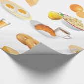 Ontbijtvoeding Koffie, Croissant, Eieren, Bagels Cadeaupapier (Hoek)