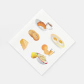 Ontbijtvoeding Koffie, Croissant, Eieren, Bagels Servet (Hoek)