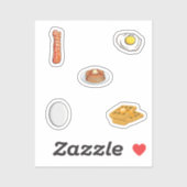 ontbijtvoedsel collectie sticker (Vel)