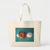Ontbijtvrienden: Twee eieren $ Een Apple Stilleven Grote Tote Bag (Voorkant)