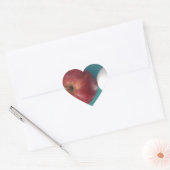 Ontbijtvrienden: Twee eieren $ Een Apple Stilleven Hart Sticker (Envelop)