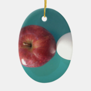 Ontbijtvrienden: Twee eieren $ Een Apple Stilleven Keramisch Ornament