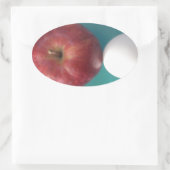 Ontbijtvrienden: Twee eieren $ Een Apple Stilleven Ovale Sticker (Tas)