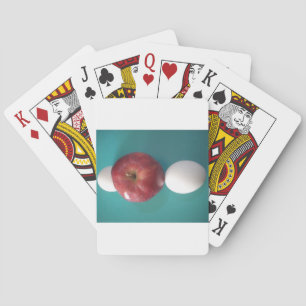 Ontbijtvrienden: Twee eieren $ Een Apple Stilleven Pokerkaarten