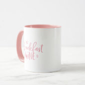 Ontbijtwijn Grappige Roze Trendy Citaat Mok (Voorkant links)