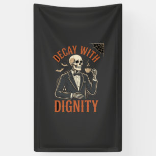 Ontbinding Met Waardigheid Vintage Skelet Koffie H Spandoek
