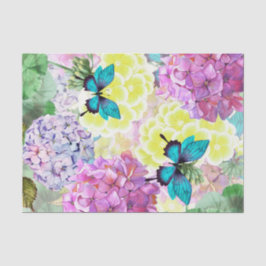 Ontbinding van Bouquet Floral Blue Butterfly Tissuepapier