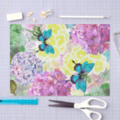Ontbinding van Bouquet Floral Blue Butterfly Tissuepapier (Craft)
