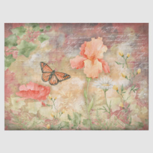 Ontbinding van Floral Butterfly Garden Tissuepapier