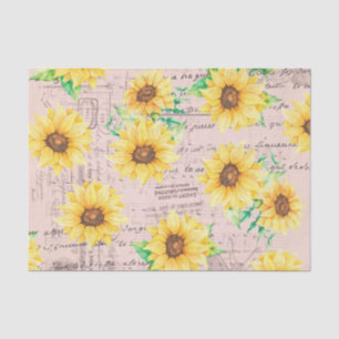 Ontbinding van zonnebloemen en Script Floral Tissuepapier