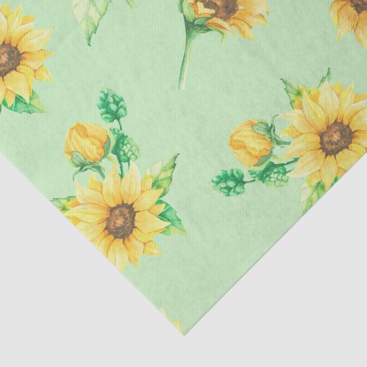 Ontbinding van zwevende groene zonnebloemen tissuepapier (Detail)