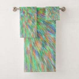 Ontbranden van groene regenboogverlichting bad handdoek