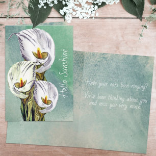 Ontbreekt Jou Calla Lelies Waterverf Aangepast Kaart