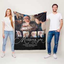 Ontbreekt u 5-foto collage handgeschreven gedenkte fleece deken