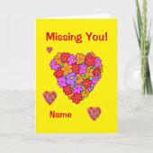Ontbreekt u bloeiende Heart Bouquet Kaart (Voorkant)