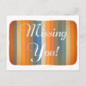 Ontbreekt u deken Kleurrijk Leuk Sinaasappel Brief Briefkaart (Voorkant)