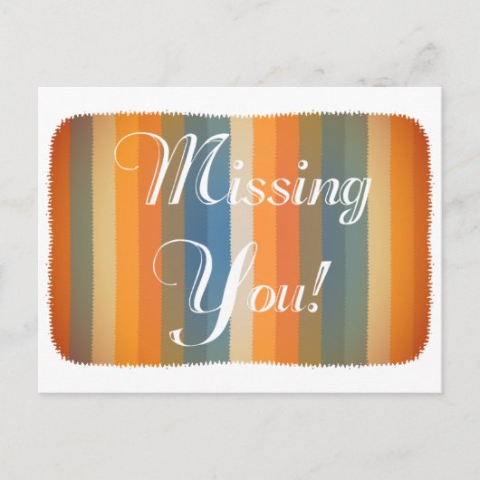 Ontbreekt u deken Kleurrijk Leuk Sinaasappel Brief Briefkaart (Voorkant)