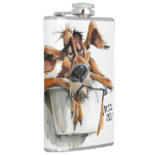 Ontbreekt u kolf - Schattig hondenontwerp Heupfles (Rechts)