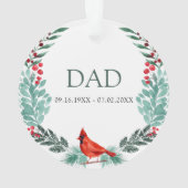 Ontbreekt u Memorial Cardinaal Greenery Acryl Ornament (achterkant)