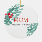 Ontbreekt u Memorial Cardinaal Greenery Keramisch Ornament (Achterkant)