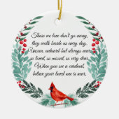 Ontbreekt u Memorial Cardinaal Greenery Keramisch Ornament (Voorkant)