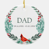 Ontbreekt u Memorial Cardinaal Greenery Keramisch Ornament (Achterkant)