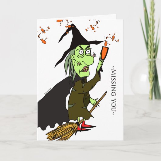 Ontbreekt u op Halloween, Green Witch en Potion Kaart (Voorkant)