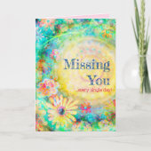 Ontbreekt u pastel bloemig  meisje kaart (Voorkant)