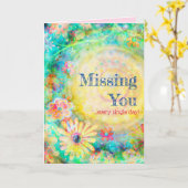 Ontbreekt u pastel bloemig  meisje kaart (Gele Bloem)