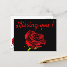 Ontbreekt u romantisch rood briefkaart