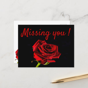 Ontbreekt u romantisch rood briefkaart