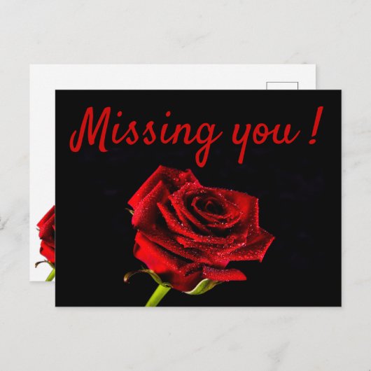 Ontbreekt u romantisch rood briefkaart (Voorkant / Achterkant)