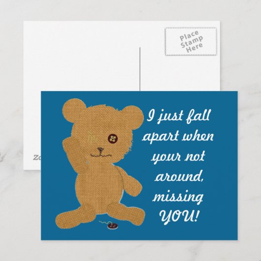 Ontbreekt u Teddy Briefkaart (Voorkant / Achterkant)