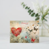 Ontbreekt u vlinder en hart feestdagenkaart (Staand voorkant)
