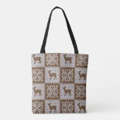 Ontbreekt  winterpatroon, naadloos decoratief tote bag (Achterkant)