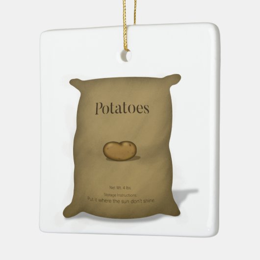 Ontbreken van aardappelen Funny Storage Instructio Keramisch Ornament (Links)
