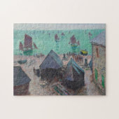 Ontbreken van de Boats Etretat Monet Fine Art Legpuzzel (Horizontaal)