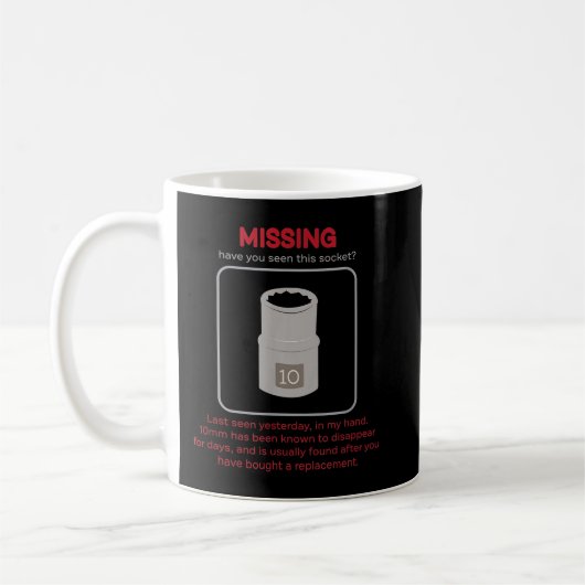 Ontbrekend 10mm Socket Funny Mechanic Koffiemok (Links)