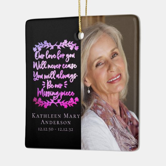 Ontbrekend artikel Memorial Foto Keepomwille Keramisch Ornament (Links)