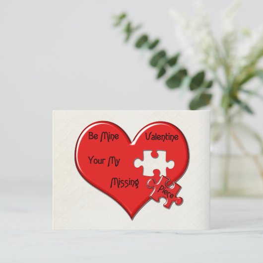 Ontbrekend Briefkaart Valentijn (Staand voorkant)