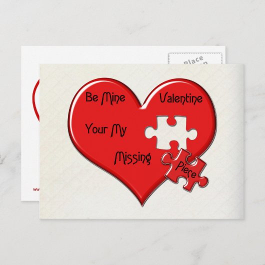 Ontbrekend Briefkaart Valentijn (Voorkant / Achterkant)