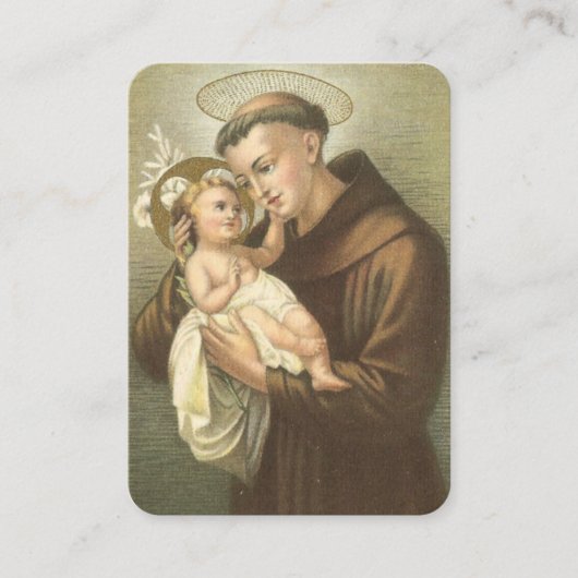 Ontbrekend gebed in Saint Anthony van Padu Visitekaartje (Voorkant)