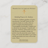 Ontbrekend gebed in Saint Anthony van Padu Visitekaartje (Achterkant)