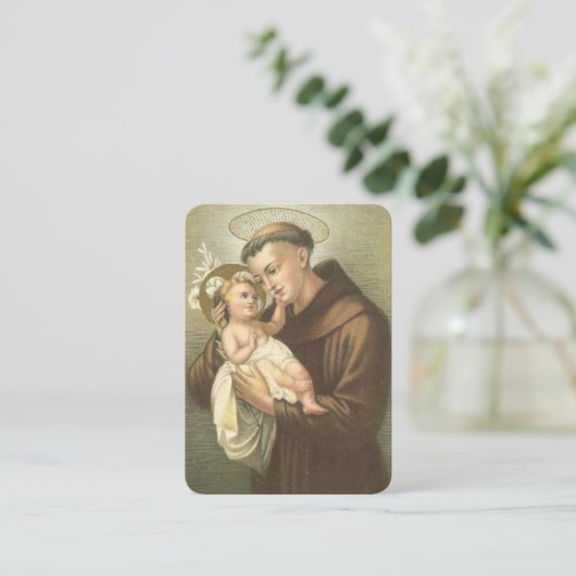 Ontbrekend gebed in Saint Anthony van Padu Visitekaartje (Staand voorkant)