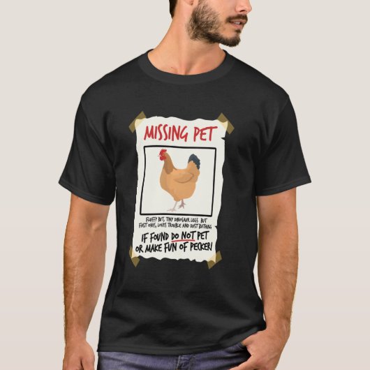 Ontbrekend gevogelte Tiny Dinosaur Pun Poultry Far T-shirt (Voorkant)